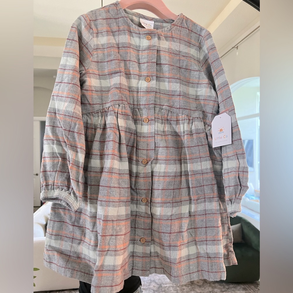NWT LITTLE CO DRESS plaid organic cotton LAUREN CONRAD SZ 5T GIRLS